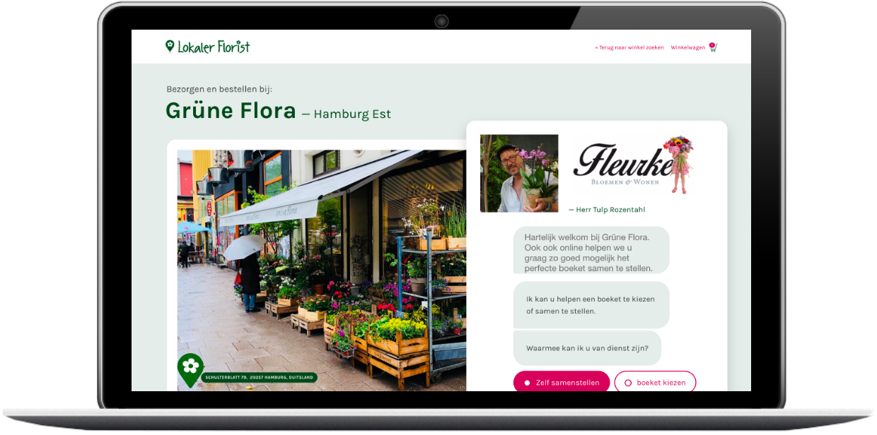 Ihr kompletter und wartungsfreier Webshop, der mit Ihrem Umsatz wächst  - Lokaler Florist